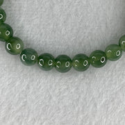 High Grade Natural Type A Blueish Green Jadeite Beads Bracelet 13.88g 15.5cm 6.6mm 29 Beads - Huangs Jadeite and Jewelry Pte Ltd