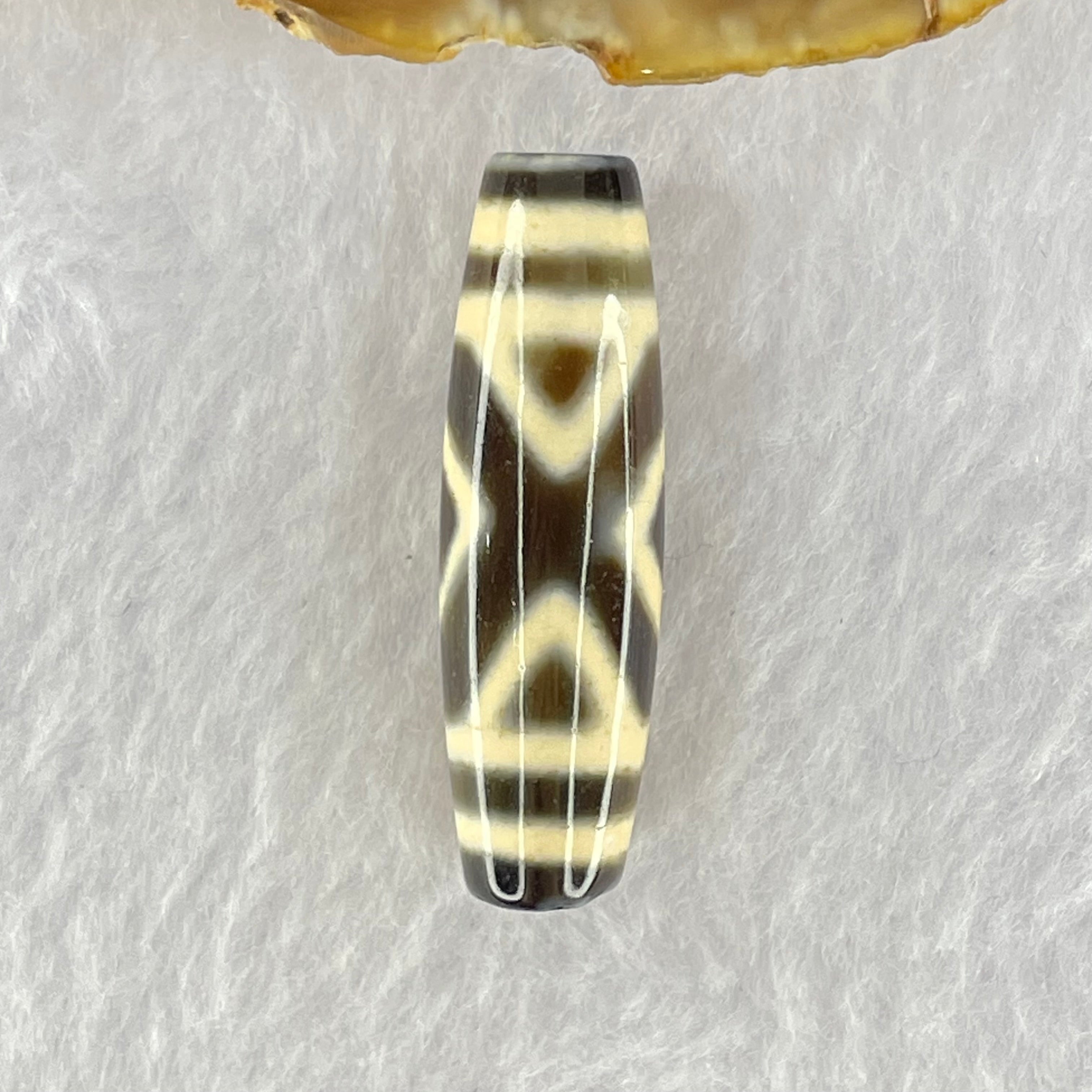 天然强力西藏老油性玛瑙二眼金刚天珠天师（天珠）二眼天珠7.81 克38.4