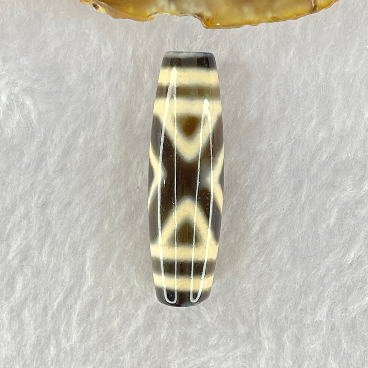 Natural Powerful Tibetan Old Oily Agate 2-Eye Vajra Dzi Bead Heavenly Master (Tian Zhu) 二眼天珠 7.81g 38.4 by 11.5mm - Huangs Jadeite and Jewelry Pte Ltd