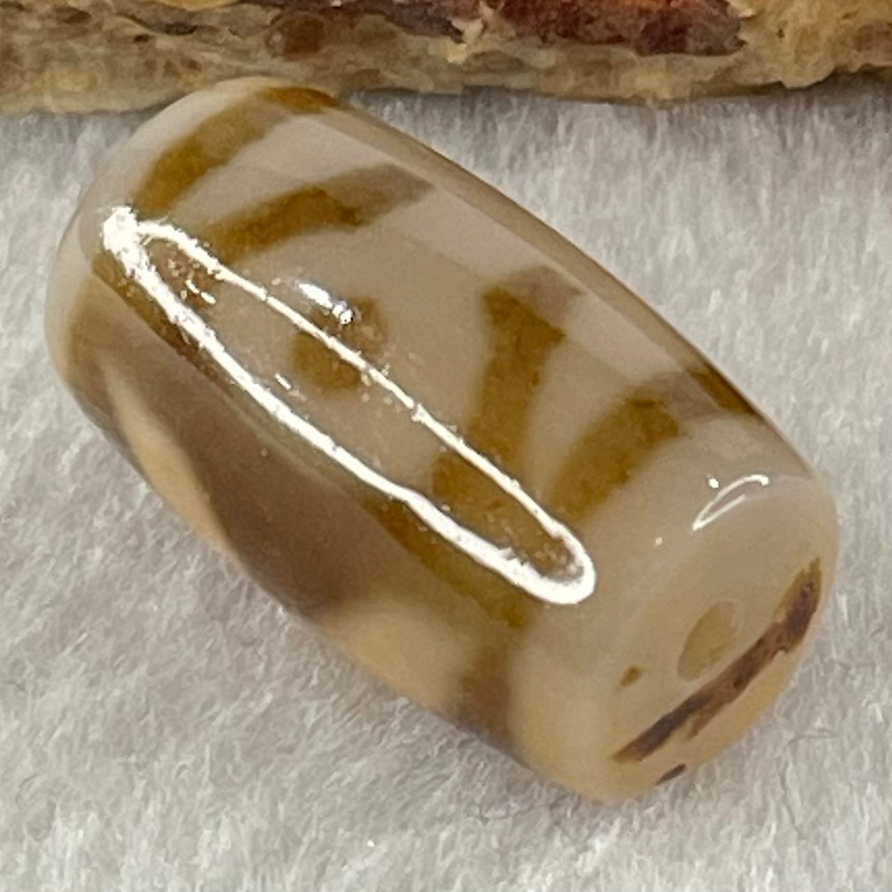 Natural Powerful Tibetan Old Oily Agate Patina Guiren Tairen Human Dzi Bead Totem Amulet Heavenly Master (Tian Zhu) 贵人天诛 4.80g 20.4 by 11.8mm - Huangs Jadeite and Jewelry Pte Ltd