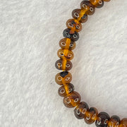 Natural Dark Brownish Yellow Medicine Amber Beads Bracelet 天然抚顺药珀手链 4.39g 15.5cm 6.8mm 44 Beads - Huangs Jadeite and Jewelry Pte Ltd