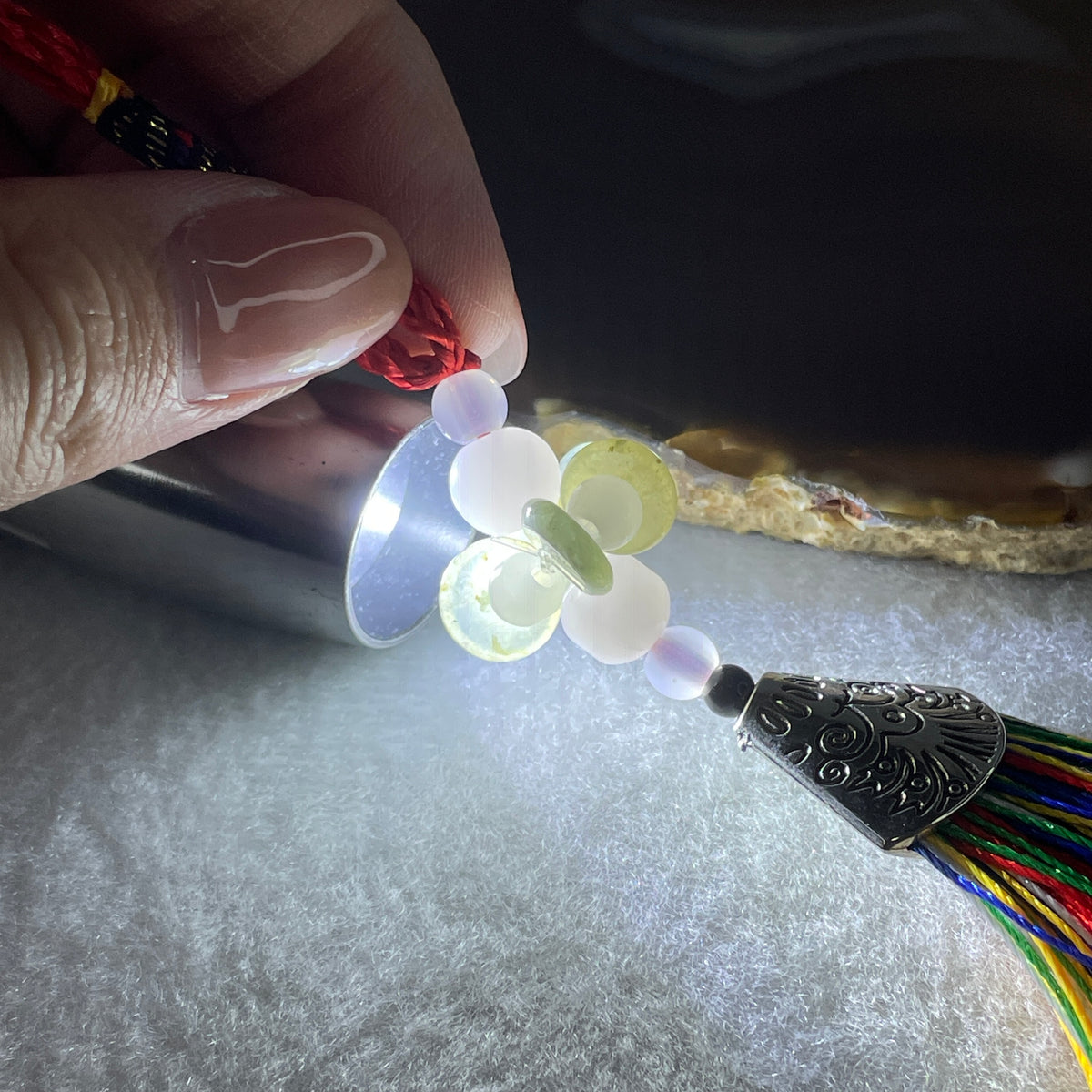 Natural Type A Semi-Icy Green with Yellow Jadeite Mini Ping An Kou Charm Display Set | Peace Discs & Wealth Talismans (7.53g Total | 9.1 x 2.1mm 5 Pingankou) - Huangs Jadeite and Jewelry Pte Ltd