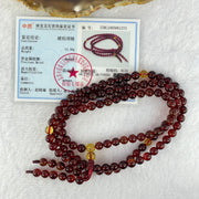 Natural Red Blood with Yellow Amber Beads Necklace 天然血珀项链 12.30g 60cm 5.6mm 110 Beads - Huangs Jadeite and Jewelry Pte Ltd