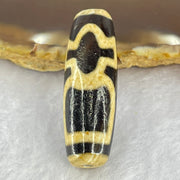 Natural Powerful Tibetan Old Oily Agate Cai Shen with Moon Sun Star Dzi Bead Heavenly Master (Tian Zhu) 财神长天珠 9.09g 37.5 by 12.6mm - Huangs Jadeite and Jewelry Pte Ltd