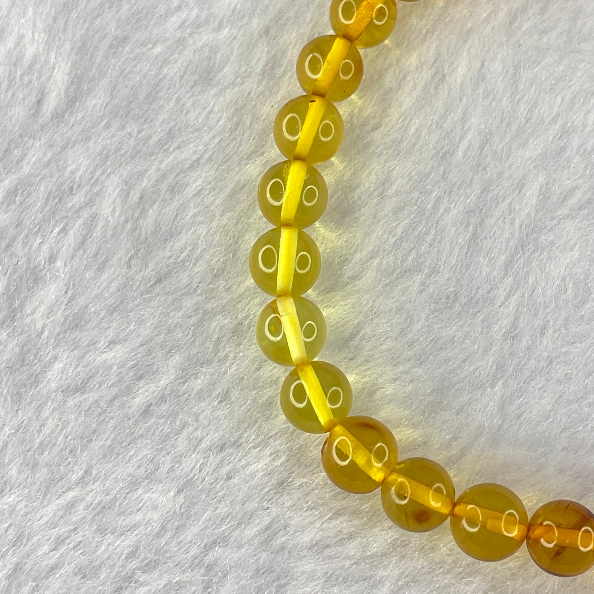 Natural Mixed Color Amber Beads Bracelet 3.25g 15.5cm 5.9mm 32 Beads - Huangs Jadeite and Jewelry Pte Ltd