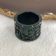 Rare Type A Old Mine Full Spicy Green Jade Jadeite Dragon Ring 17.59g US 14.75 HK 33.5 Inner Diameter 23.7mm Thickness 21.6 by 3.4 - Huangs Jadeite and Jewelry Pte Ltd