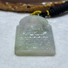 Type A Lavender Green Brown Jadeite Buddha Pendent 44.87g 68.6 by 35.6 by 8.6mm - Huangs Jadeite and Jewelry Pte Ltd