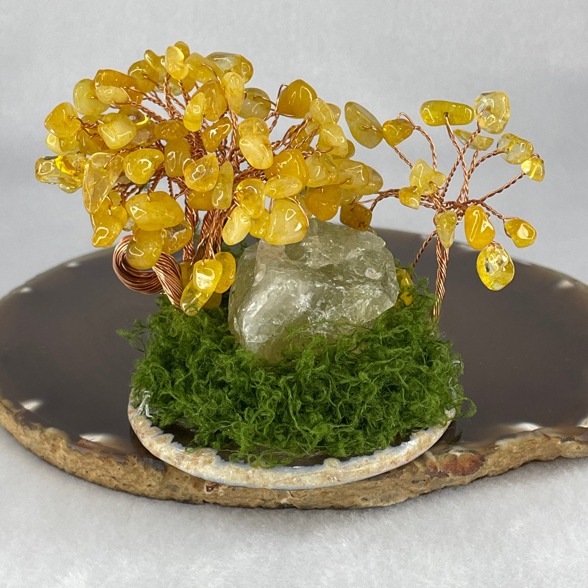 Natural Citrine Money Tree with Rough Citrine Display 139.62g 90.2 by 66.8 by 74.4mm - Huangs Jadeite and Jewelry Pte Ltd