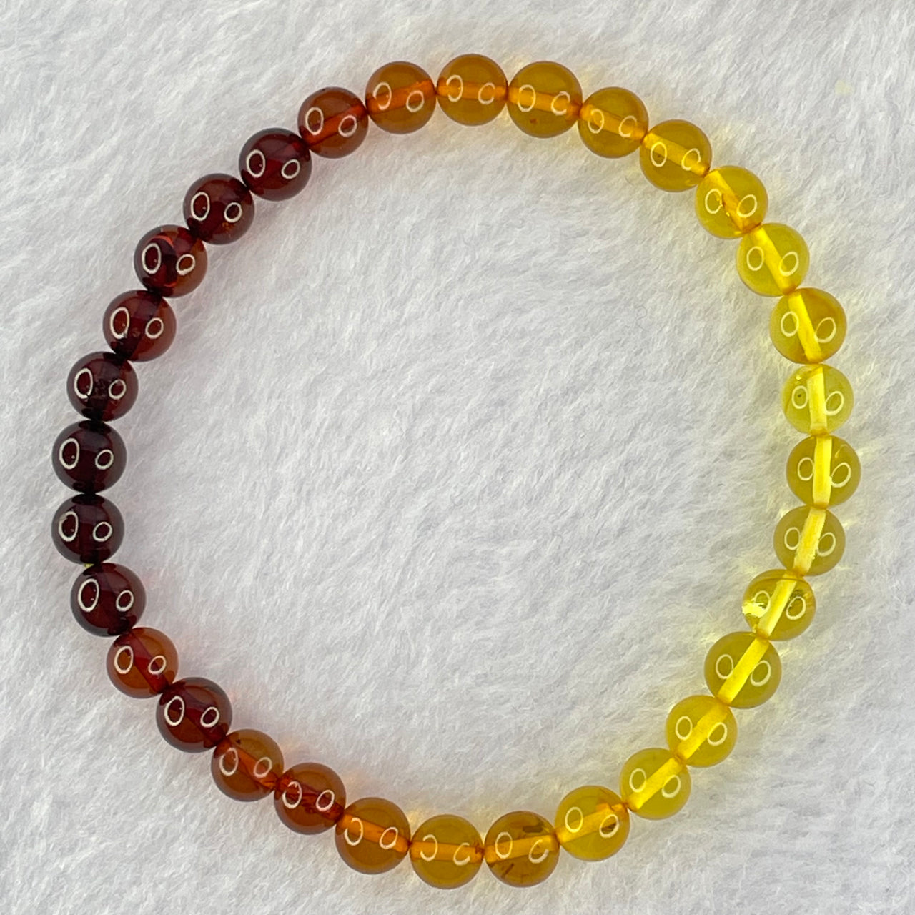 Natural Mixed Multi Color Amber Beads Bracelet 3.23g 15.5cm 5.8mm 32 Beads - Huangs Jadeite and Jewelry Pte Ltd