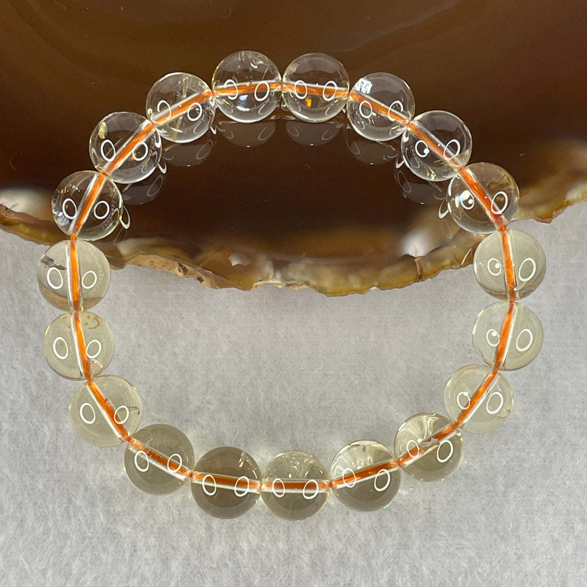 Certified Above Average Grade Natural Yellow Citrine Crystal Beads Bracelet | 10.2mm Golden Merchant's (27.35g | 15.5cm Wrist Sizing | 19 Beads)