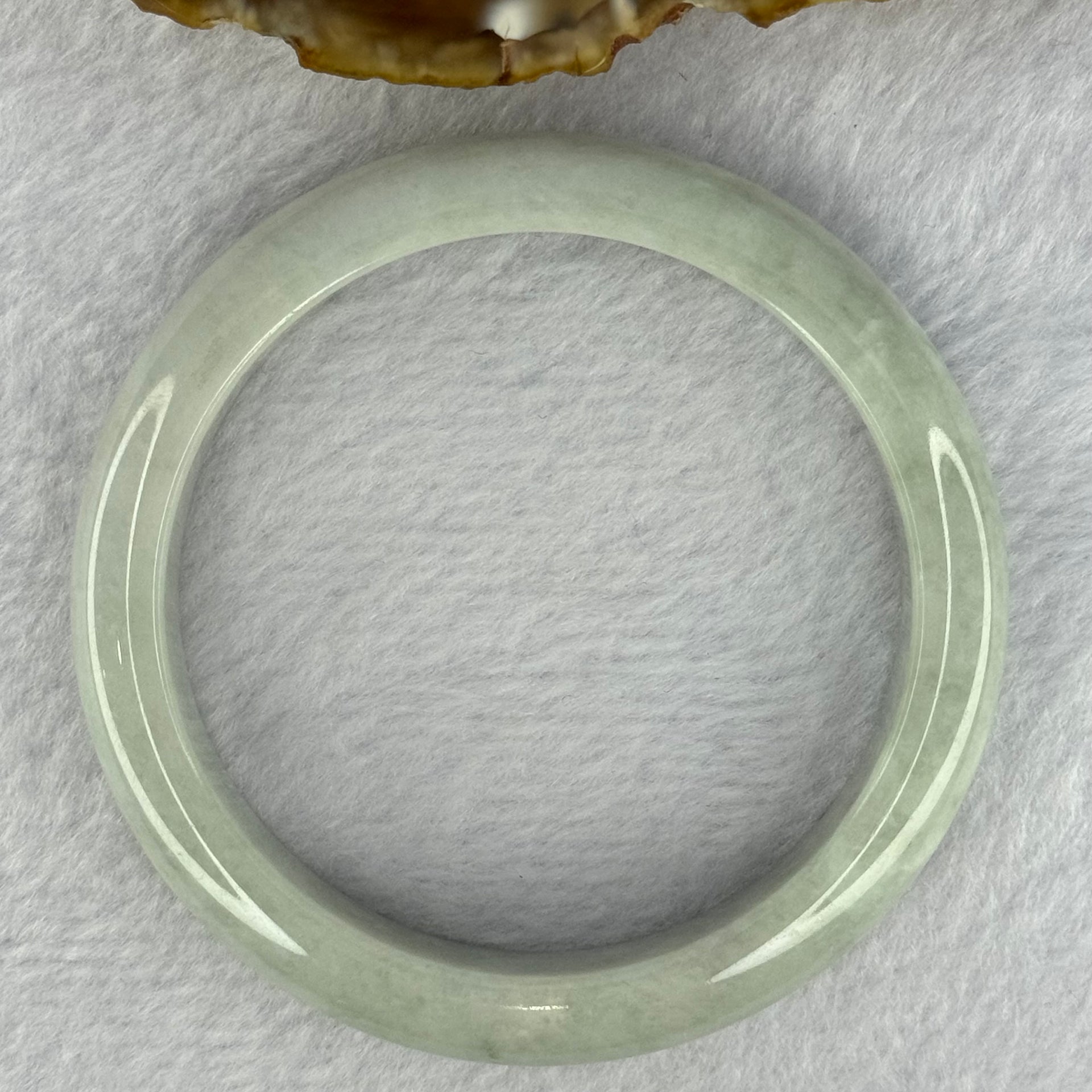 Type A Light Blueish Green Jadeite Bangle 60.01g Internal Diameter 60.1mm 12.4 by 18.3mm (Close to Perfect) - Huangs Jadeite and Jewelry Pte Ltd
