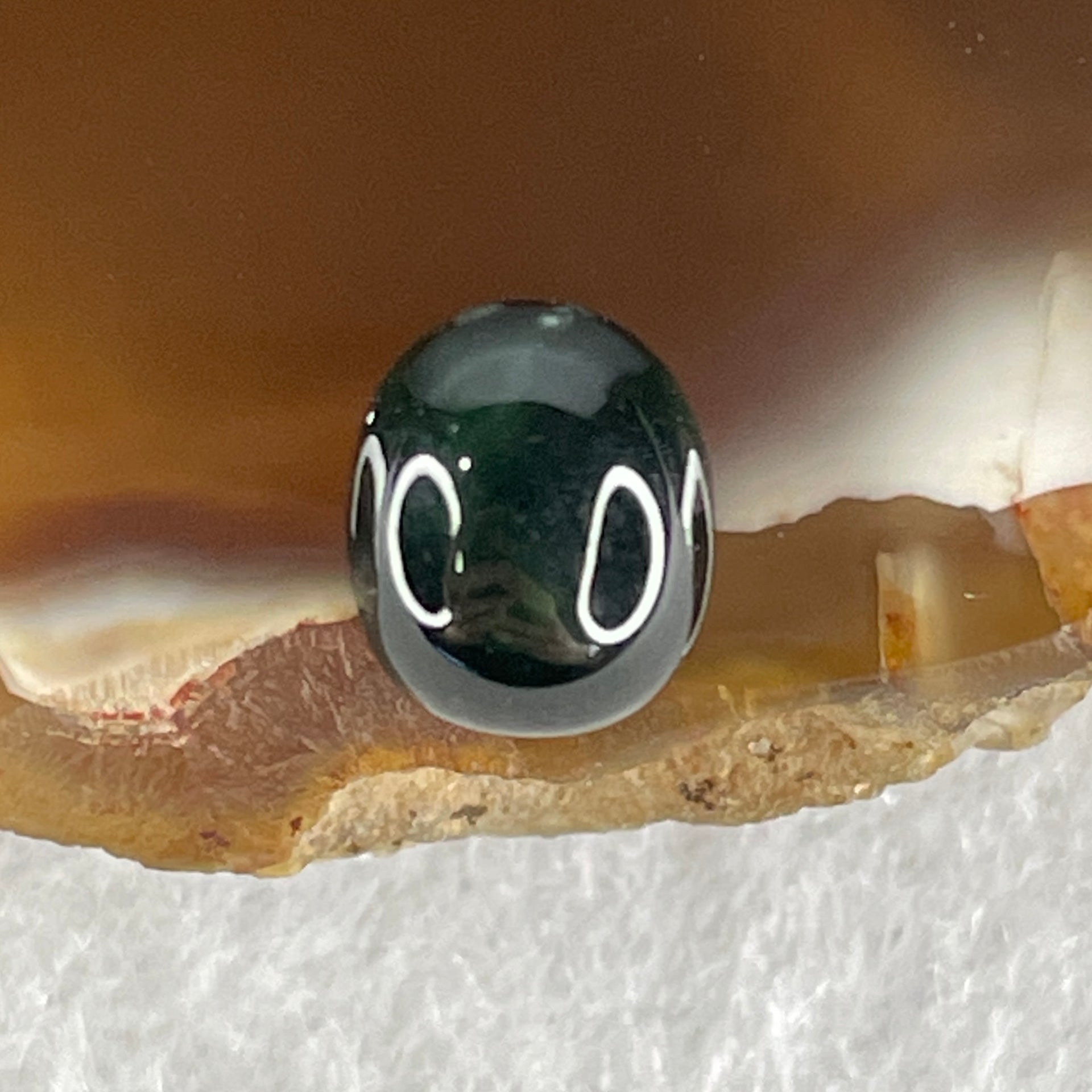 Type A Translucent Black Omphacite Jadeite Oval Cabouchon Stone For Setting 0.38g 7.3 by 6.1 by 4.0mm - Huangs Jadeite and Jewelry Pte Ltd