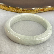 Type A Light Lavender with Moss Green Patch Jadeite Bangle Internal Diameter 55.0mm 53.12g 12.5 by 8.4mm (Slight Internal Lines) - Huangs Jadeite and Jewelry Pte Ltd