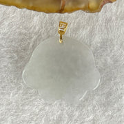 Natural Type A Light Lavender Light Green Jadeite Paw Pendant in 18K Yellow Gold Clasp 2.37g 17.8 by 14.7 by 4.5mm - Huangs Jadeite and Jewelry Pte Ltd