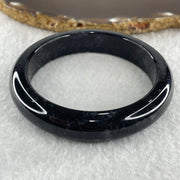 Type A Opaque Wuji Black Jadeite Bangle 60.74g  Internal Diameter 57.6mm 12.8 by 8.7mm - Huangs Jadeite and Jewelry Pte Ltd