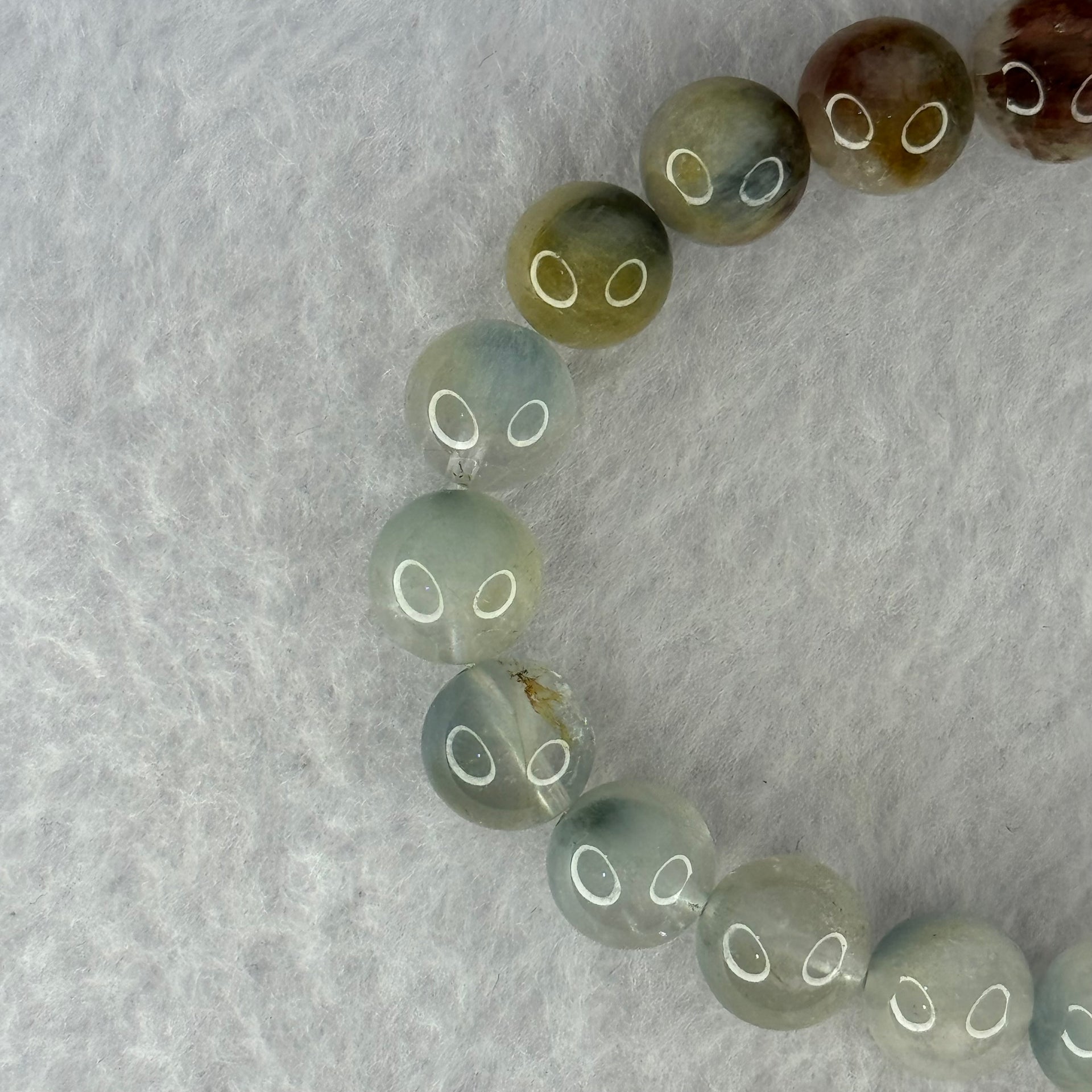 Natural Blue Rabbit Hair Rutilated Quartz Beads Bracelet 25.33g 16.5cm 9.9mm 20 Beads - Huangs Jadeite and Jewelry Pte Ltd