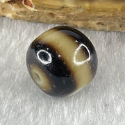 Natural Powerful Tibetan Old Oily Agate 1 Line Dzi Bead Heavenly Master (Tian Zhu) 1.87g 9.9 by 11.0mm - Huangs Jadeite and Jewelry Pte Ltd