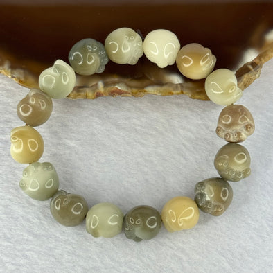 Natural Mixed Color Bodhi Beads in Paw Bracelet 16.93g 16cm 12.1mm 16 Beads - Huangs Jadeite and Jewelry Pte Ltd