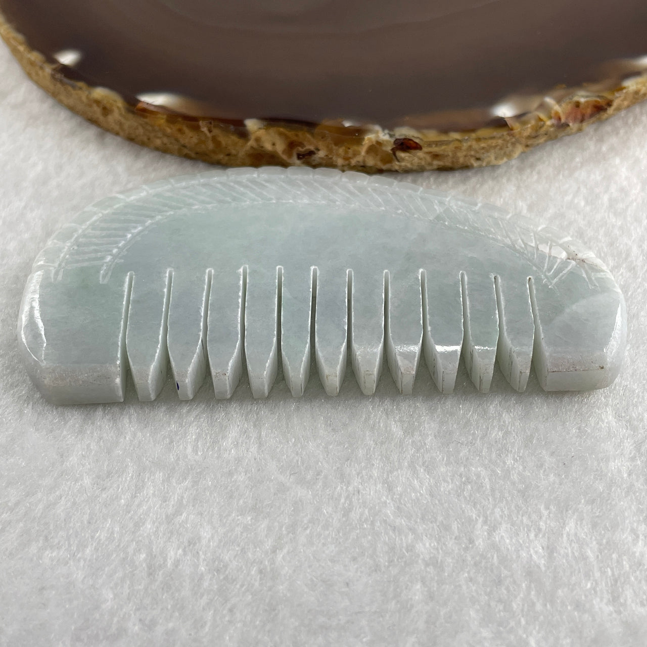Certified Type A Blue Jadeite Comb 69.26g 88.2 by 49.3 by 7.3mm