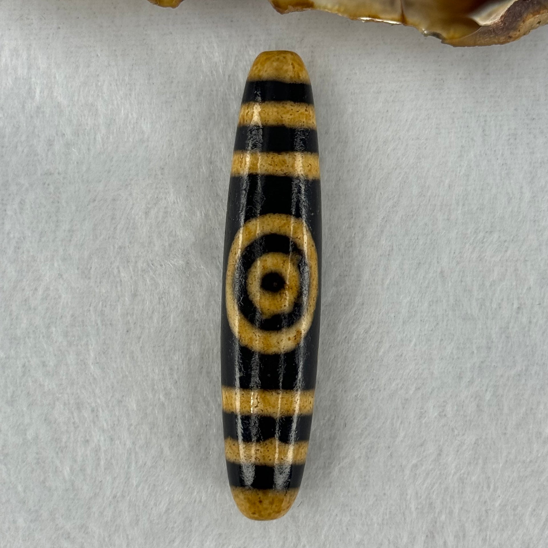Natural Powerful Tibetan Old Oily Agate 2 Eyes Dzi Bead Heavenly Master (Tian Zhu) 二眼天诛 13.19g 58.5 by 12.6mm - Huangs Jadeite and Jewelry Pte Ltd