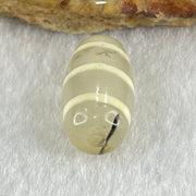 Natural Powerful Tibetan Old Oily Agate 3-Lines Dzi Bead Heavenly Master (Tian Zhu) 三行天诛 3.26g 19.5 by 10.6mm - Huangs Jadeite and Jewelry Pte Ltd