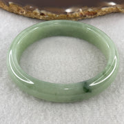 Certified Natural Type A Jelly Green Jadeite Oval Bangle | (43.99g | 55.1mm Inner Diameter | 12.5mm x 7.0mm | Close to Perfect | Radiance, Steady Wealth "Zheng Cai" Anchor & Feng Shui Prosperity Catalyst) - Huangs Jadeite and Jewelry Pte Ltd
