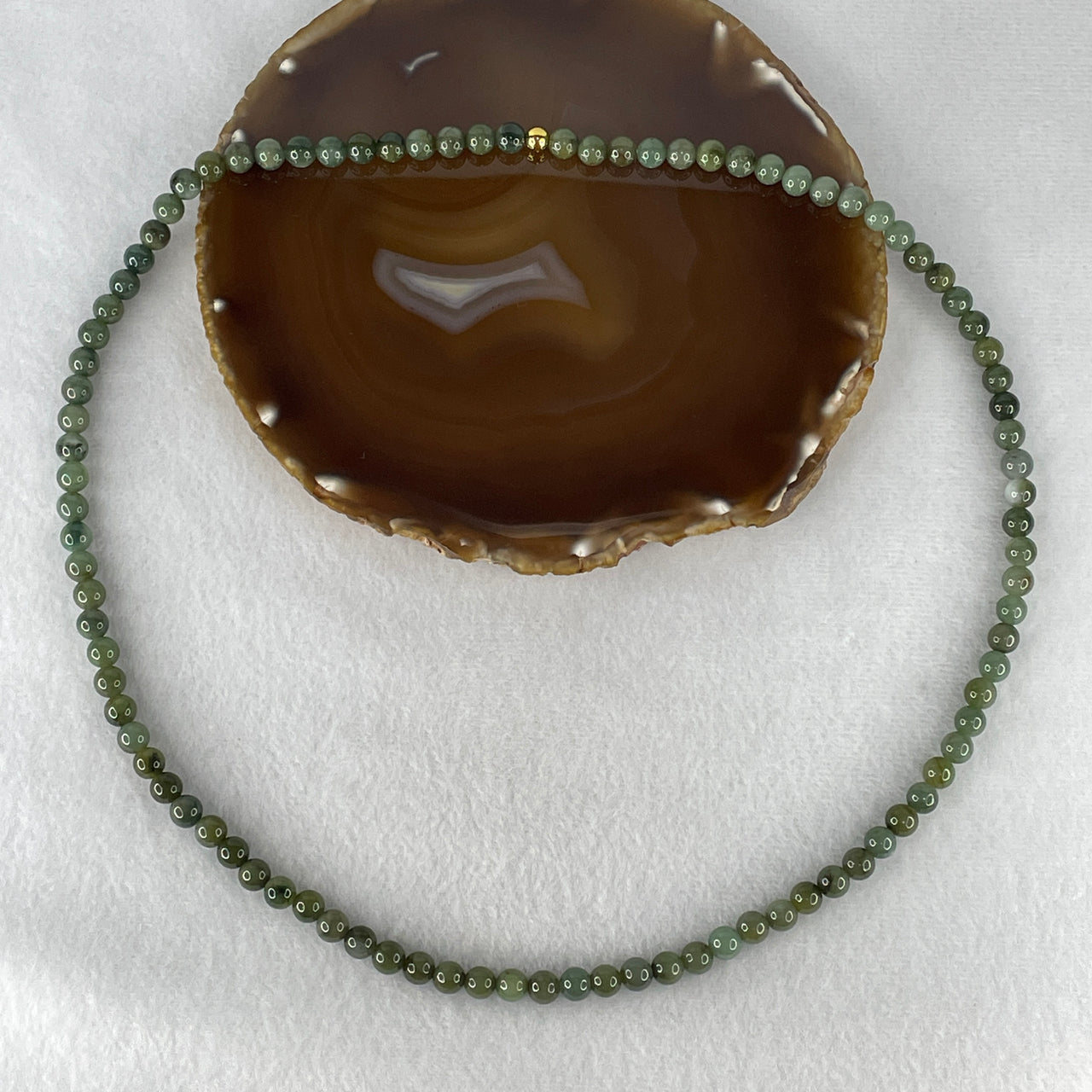 Natural Type A Blueish Green & Earthy Brownish Jadeite Beads Necklace | 100% Untreated Dual-Tone Opera Strand | Fine Fei Cui Statement Jewelry (58.83g | 64cm | 7.2mm | 95 Beads)