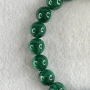 Very Good Grade Natural Green Malachite Beads Bracelet 天然孔雀石手链 35.07g 15.5cm 9.6mm 20 Beads - Huangs Jadeite and Jewelry Pte Ltd