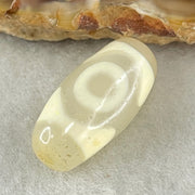 Natural Powerful Tibetan Old Oily Agate 3 Eyes Dzi Bead Heavenly Master (Tian Zhu) 三眼天诛 2.90g 20.5 by 9.8mm - Huangs Jadeite and Jewelry Pte Ltd