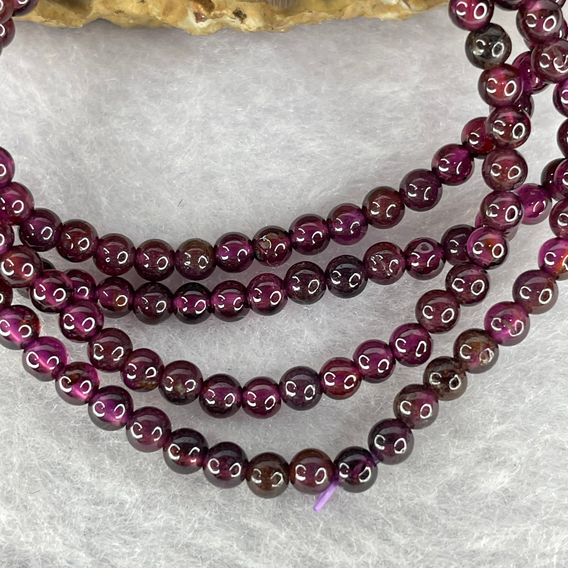 Natural Red Garnet Beads Necklace 12.12g 3.3mm 174 Beads - Huangs Jadeite and Jewelry Pte Ltd
