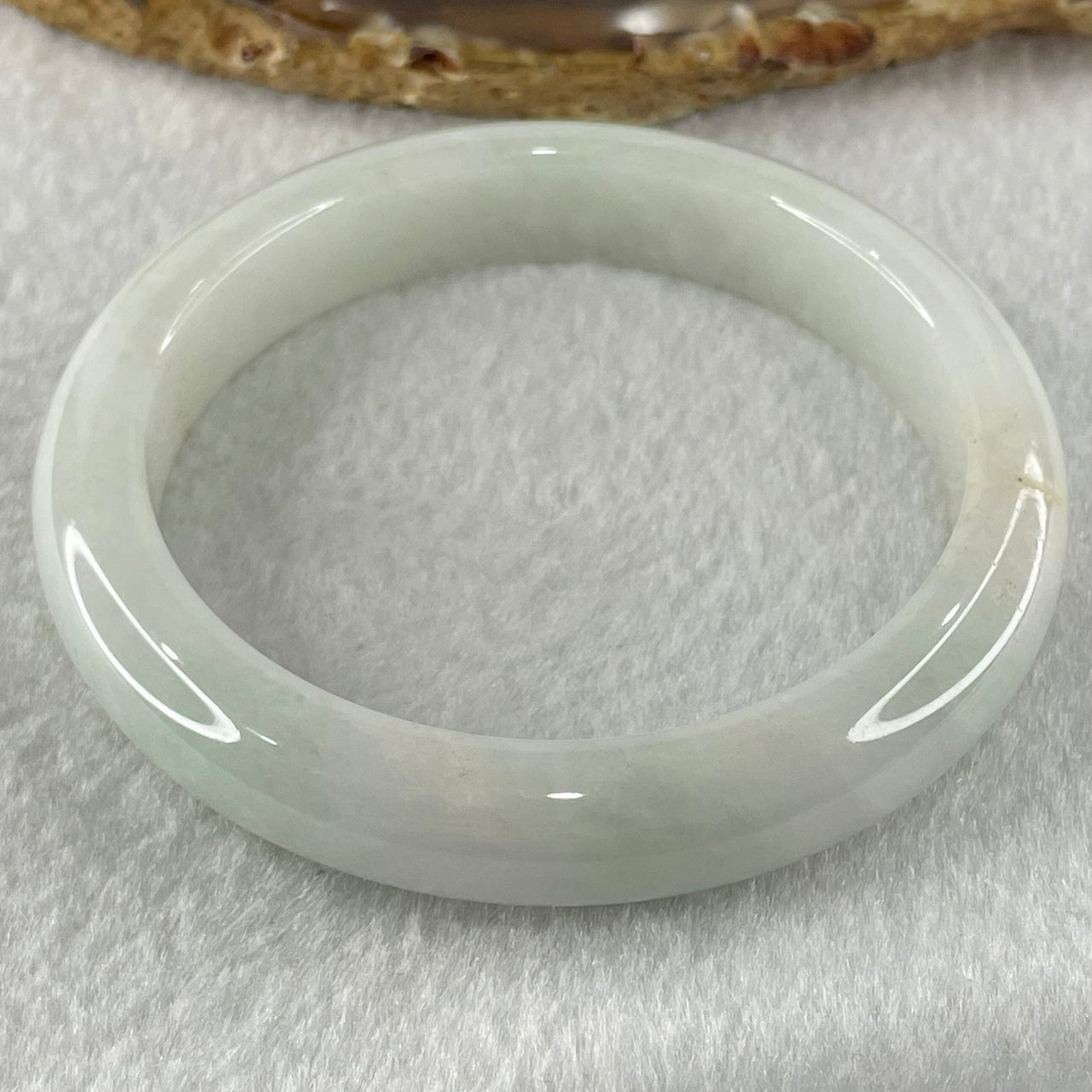 Type A Faint Green Jadeite Bangle 58.82g Internal Diameter 59.8mm 11.9 by 8.9mm (External and Internal Lines) - Huangs Jadeite and Jewelry Pte Ltd