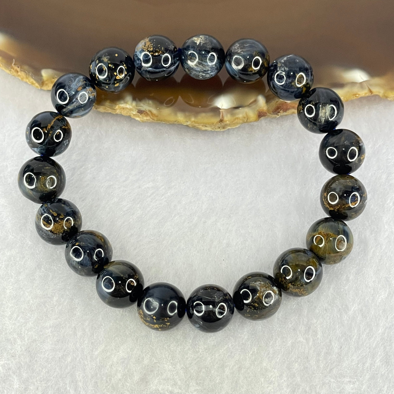 Good Grade Natural Petersite Beads Bracelet 31.03g 17cm 10.8mm 19 Beads - Huangs Jadeite and Jewelry Pte Ltd