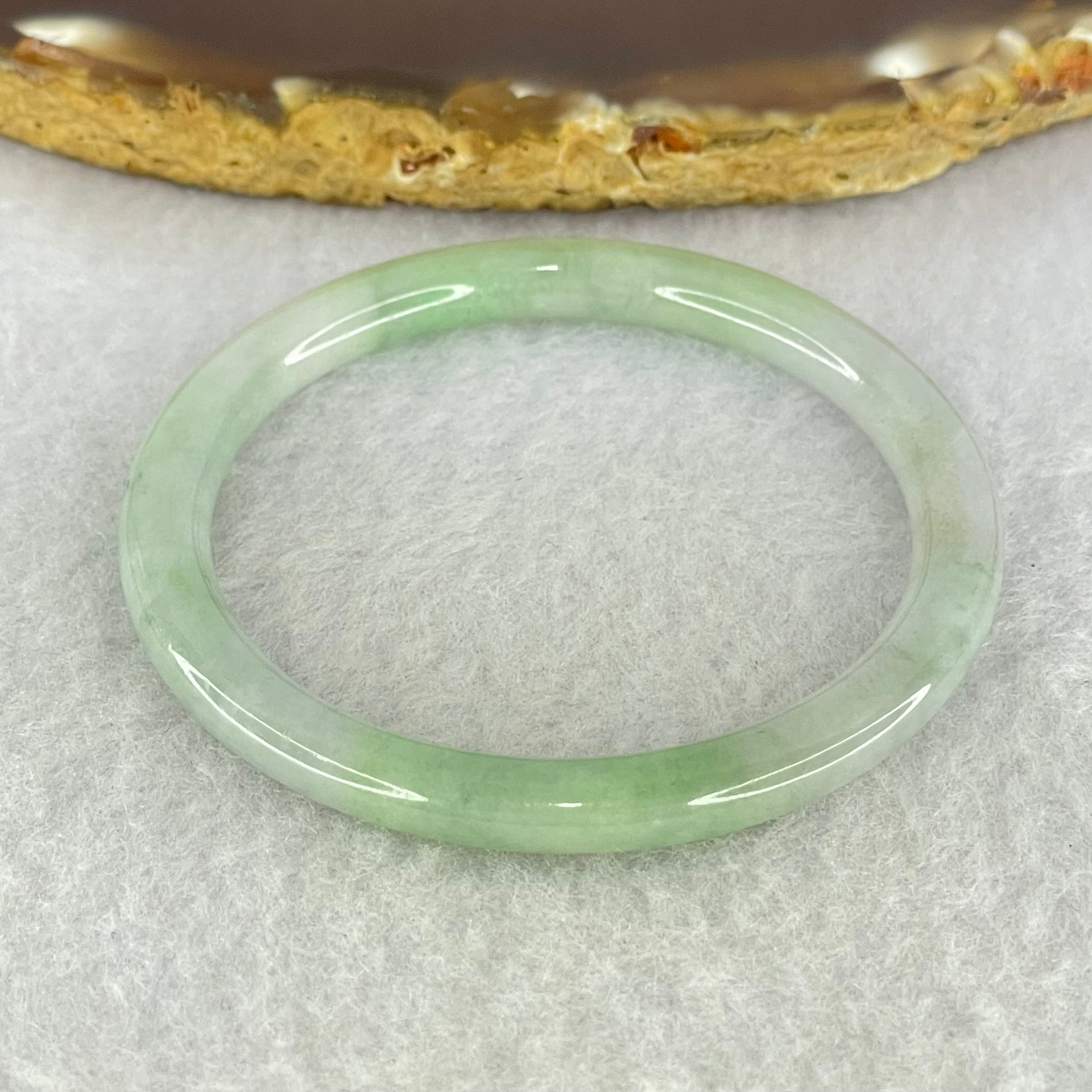Type A Lavender and Green Jadeite Baby Bangle Internal Diameter 44.4mm 12.38g 5.1 by 5.7mm - Huangs Jadeite and Jewelry Pte Ltd