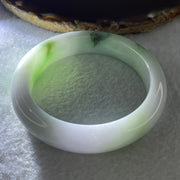 Natural Type A Light Lavender with Apple Green Piao Hua Jadeite Bangle 59.53g Inner Diameter 55.1mm 12.8 by 8.5mm (Close to Perfect) - Huangs Jadeite and Jewelry Pte Ltd