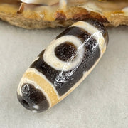 Natural Powerful Tibetan Old Oily Agate 2 Eyes Dzi Bead Heavenly Master (Tian Zhu) 二眼天诛 5.74g 27.3 by 11.6mm - Huangs Jadeite and Jewelry Pte Ltd