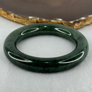 Type A Dark Green with Emerald Green Spots Jadeite Bangle Internal Diameter 55.2mm 87.66g 12.4 by 12.7mm (Slight Internal Lines) - Huangs Jadeite and Jewelry Pte Ltd