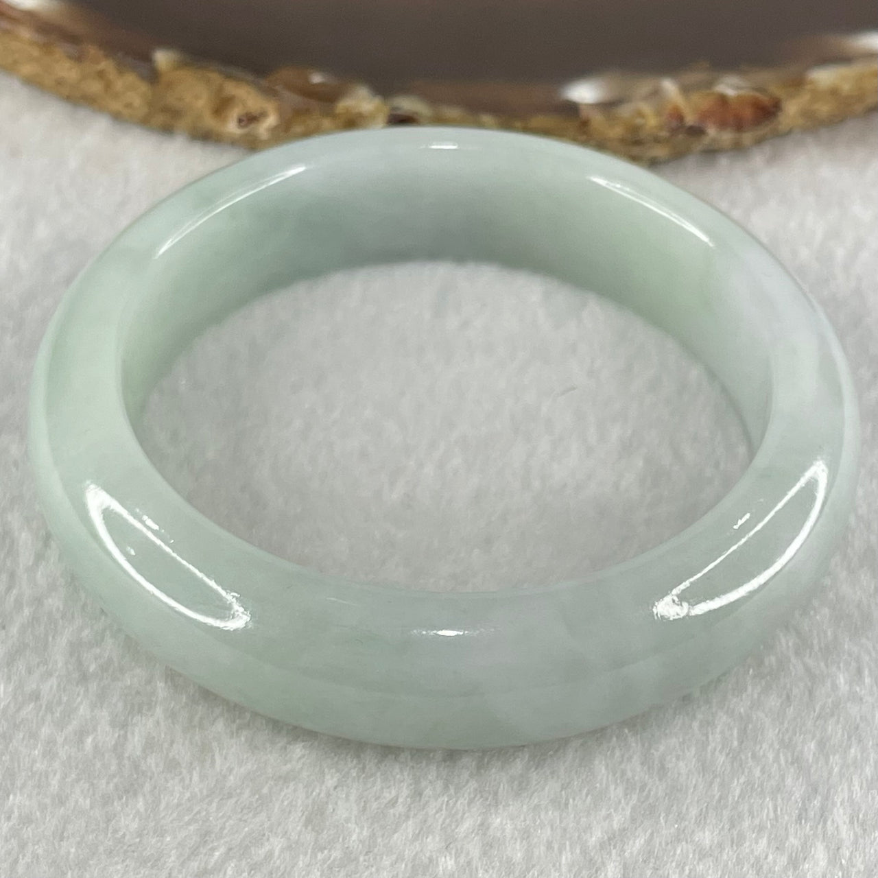 Type A Light Green Faint Lavender Jadeite Bangle 64.46g Internal Diameter 55.5mm 14.3 by 8.6mm (Fine Internal Lines) - Huangs Jadeite and Jewelry Pte Ltd