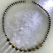 Natural Powerful Tibetan Old Oily Agate Mix Dzi Beads Bracelet (Tian Zhu) 30.36g 10.5mm 10 Beads 6.3mm 50 Beads - Huangs Jadeite and Jewelry Pte Ltd