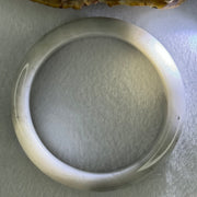 Type A Faint Green Grey Wuji Piao Hua Jadeite Bangle Internal Diameter 58.8mm 68.72g 14.6 by 8.8mm (Very Slight Internal Lines) - Huangs Jadeite and Jewelry Pte Ltd