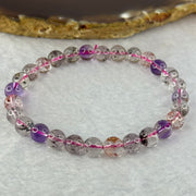 Above Average Grade Natural Super 7 Crystal Beads Bracelet 天然超级七水晶珠手链 11.25g 15cm 6.9mm 28 Beads - Huangs Jadeite and Jewelry Pte Ltd