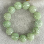 Type A Light Green Jadeite Beads Bracelet 88.62g 15.5cm 15.8mm 13 Beads (Slight Internal Lines) - Huangs Jadeite and Jewelry Pte Ltd
