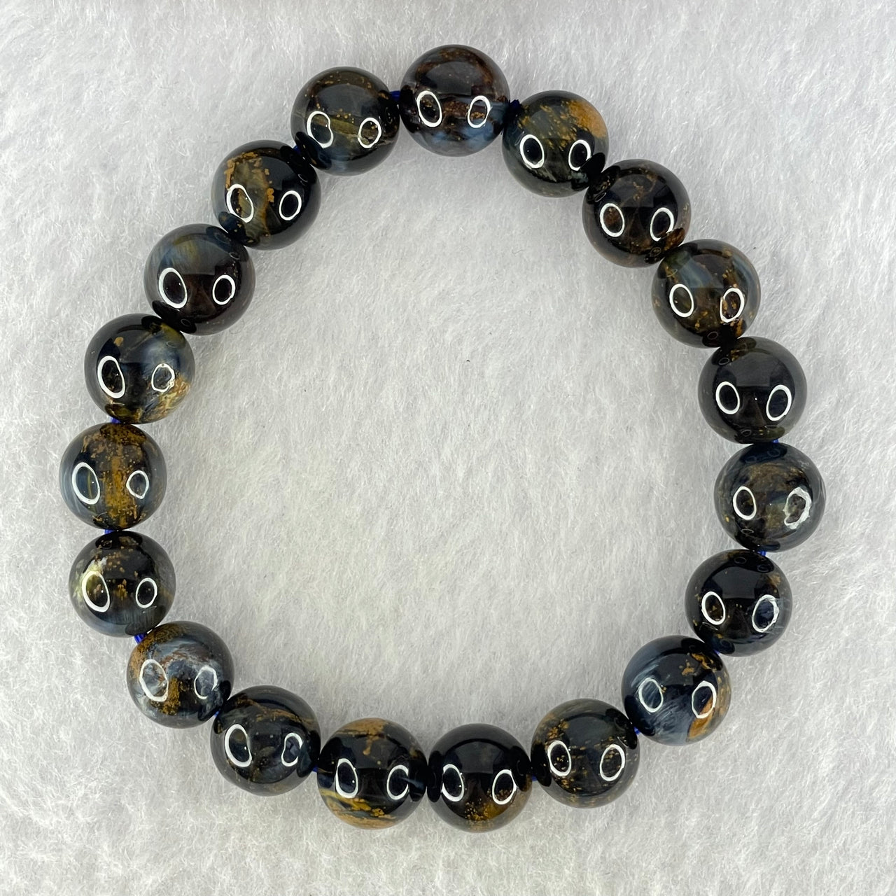Good Grade Natural Petersite Beads Bracelet 27.55g 16cm 10.3mm 19 Beads - Huangs Jadeite and Jewelry Pte Ltd