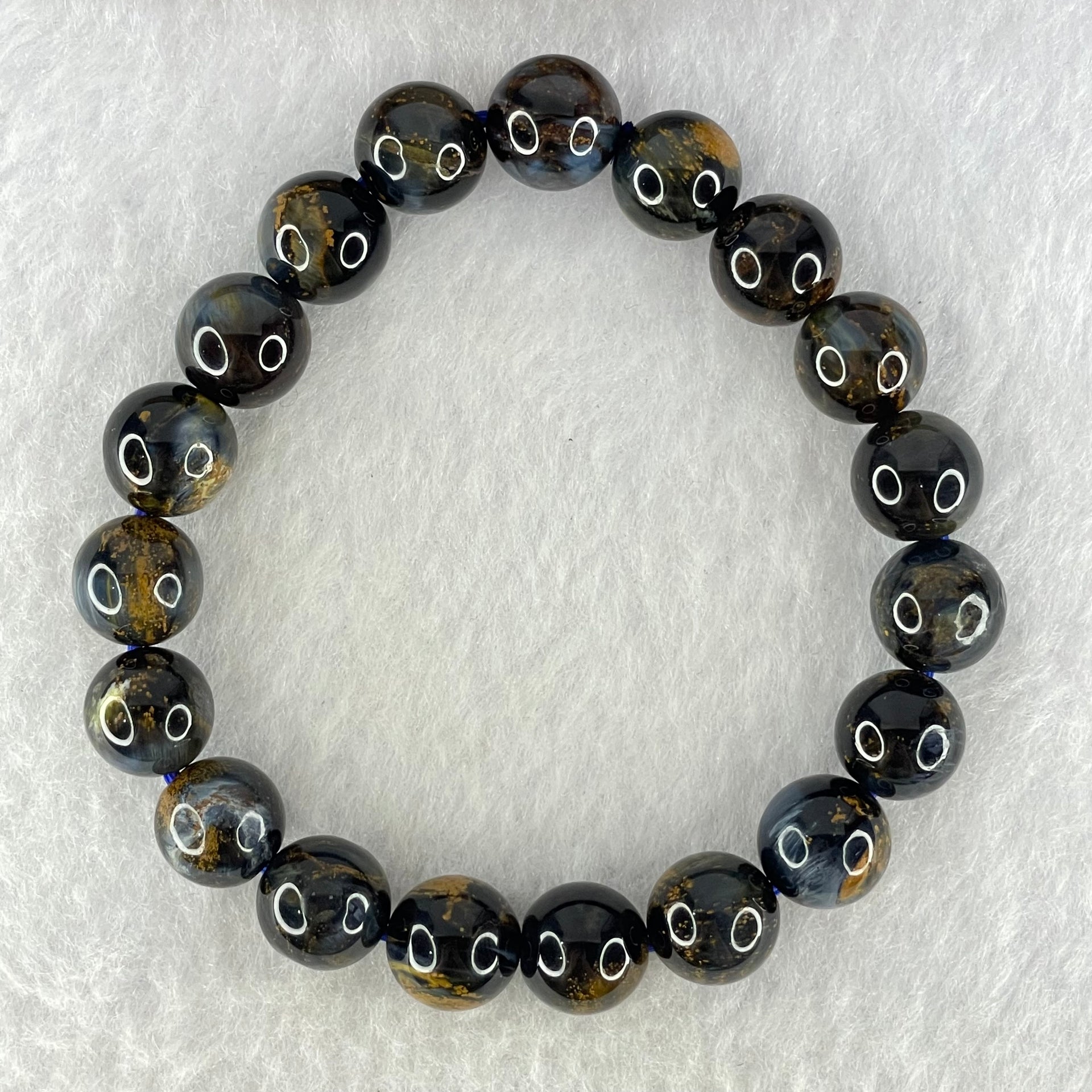 Good Grade Natural Petersite Beads Bracelet 27.55g 16cm 10.3mm 19 Beads - Huangs Jadeite and Jewelry Pte Ltd