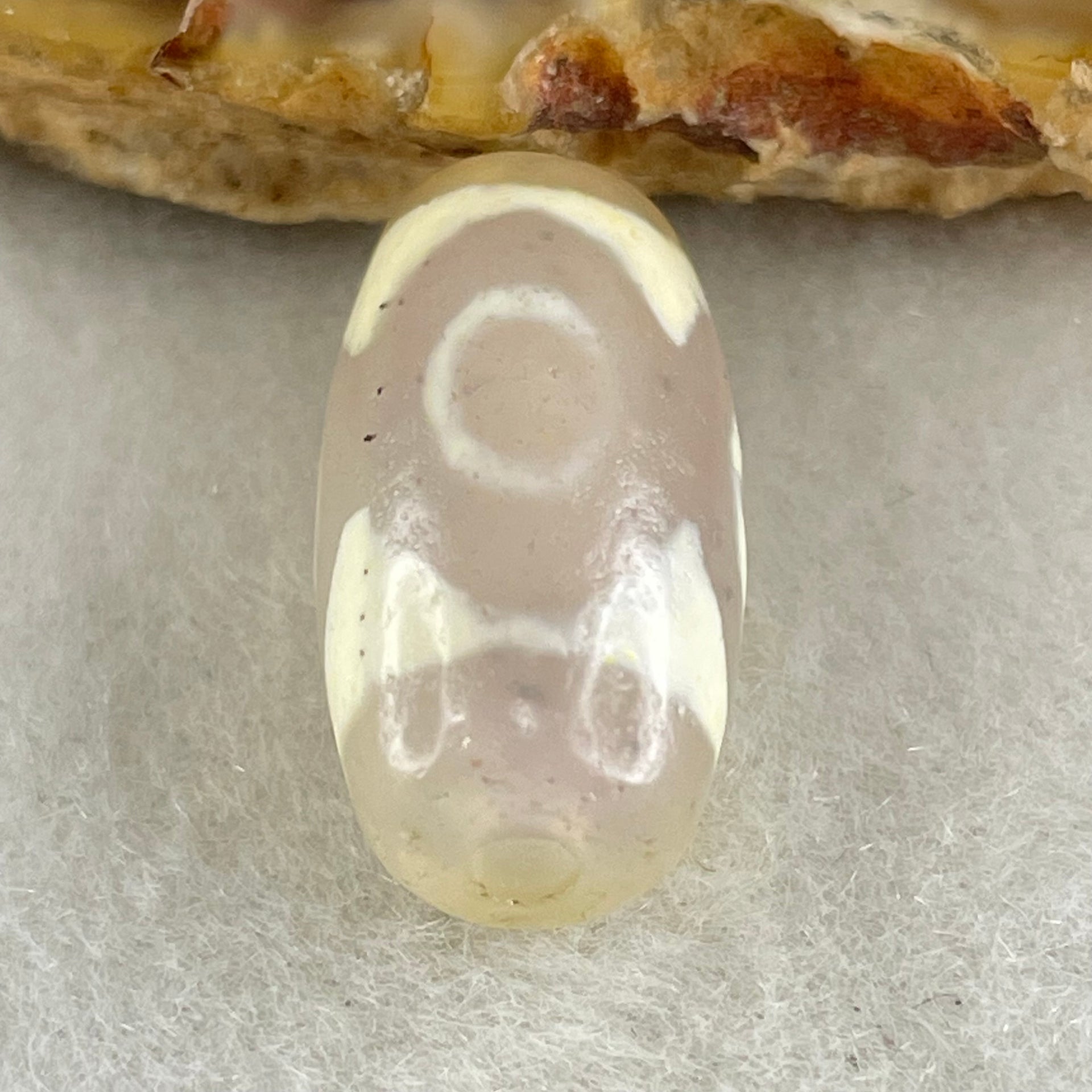 Natural Powerful Tibetan Old Oily Agate 3 Eyes Dzi Bead Heavenly Master (Tian Zhu) 三眼天诛 3.23g 20.0 by 10.5mm - Huangs Jadeite and Jewelry Pte Ltd