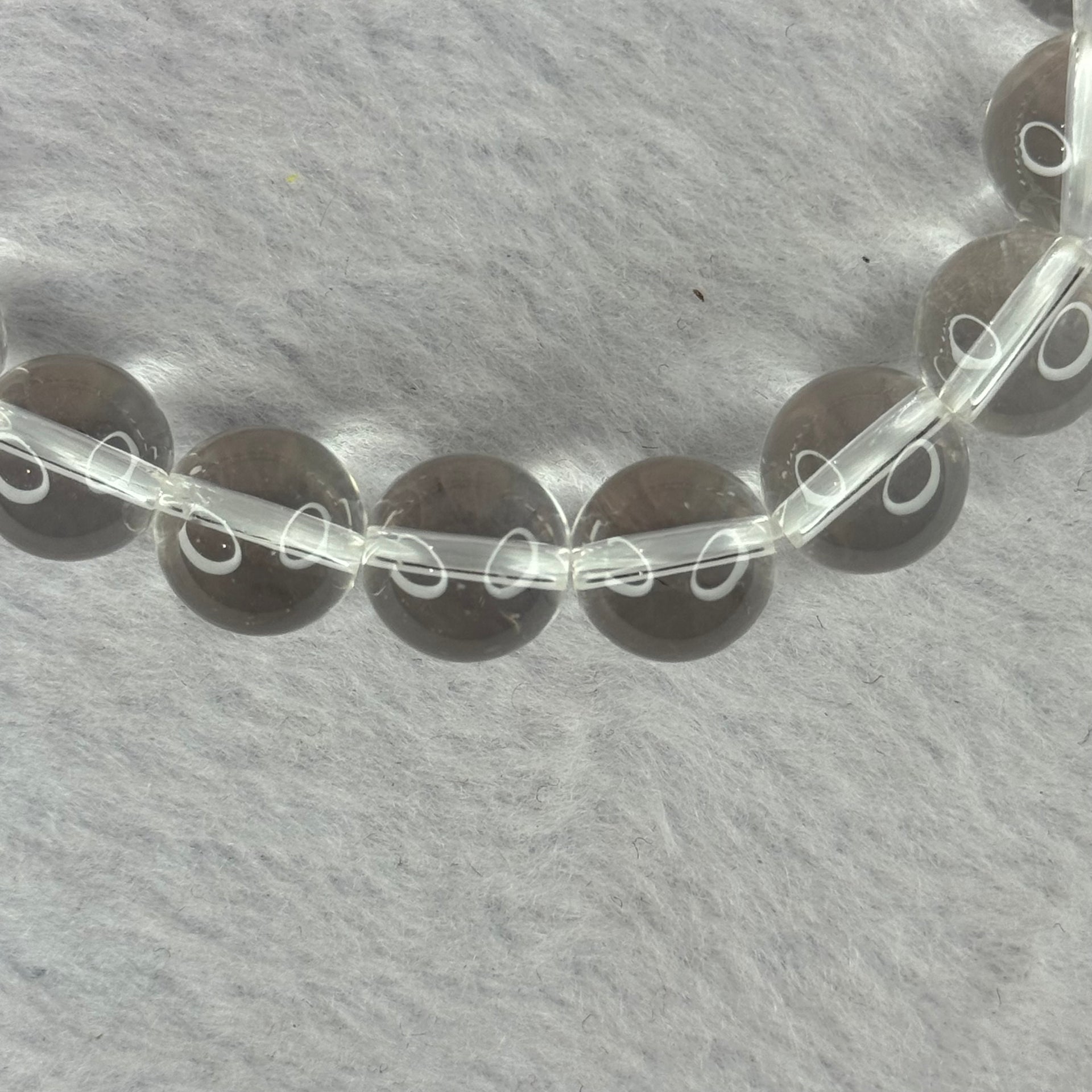 Natural Clear Quartz Bracelet 天然白水晶手链 30.28g 17cm 10.6mm 19 Beads - Huangs Jadeite and Jewelry Pte Ltd