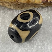 Natural Powerful Tibetan Old Oily Agate 3 Eyes Dzi Bead Heavenly Master (Tian Zhu) 三眼天诛 2.06g 13.5 by 10.0mm - Huangs Jadeite and Jewelry Pte Ltd