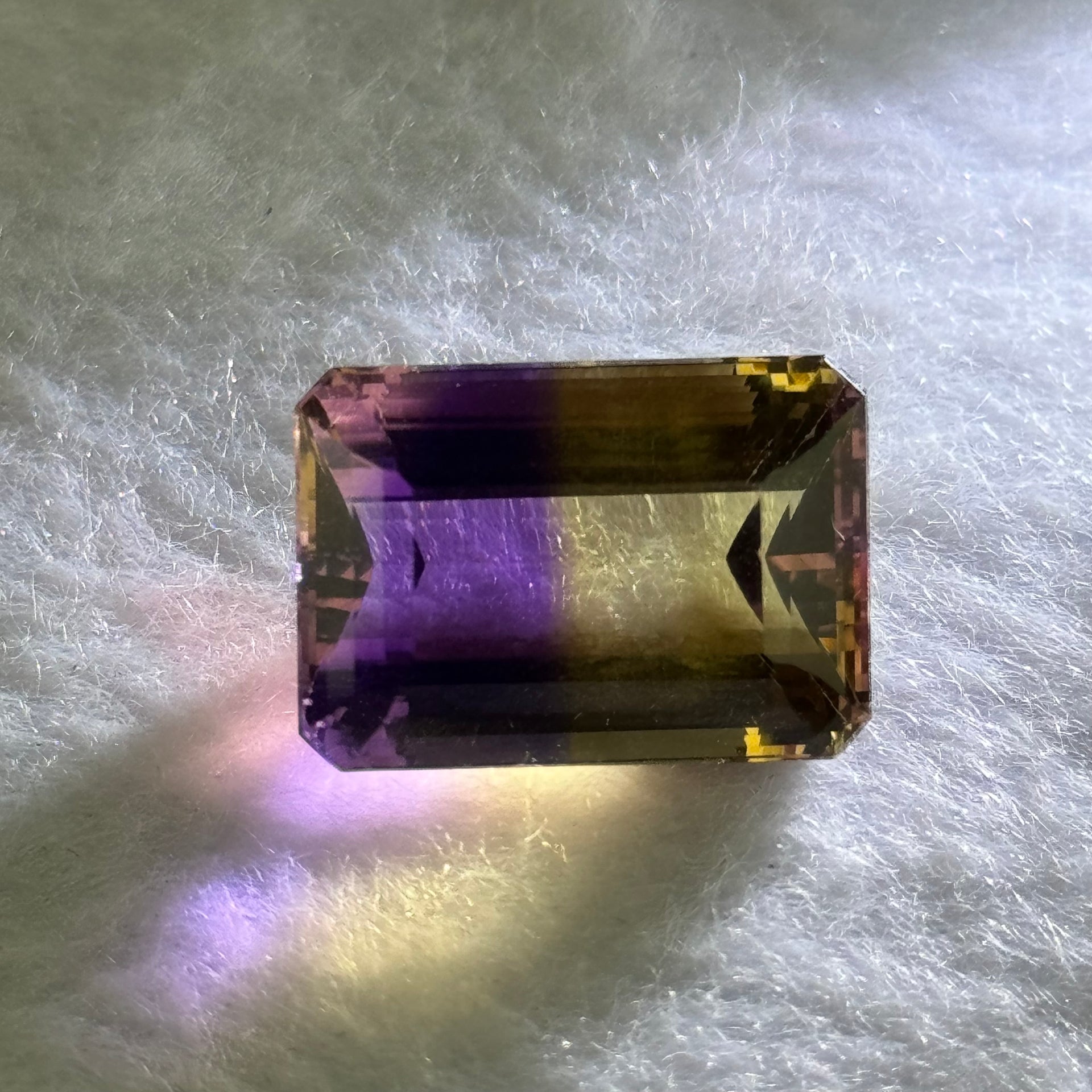 Natural Faceted Ametrine Parallelogram Shape 20.48ct 19.0 by 13.4 by 10.0mm - Huangs Jadeite and Jewelry Pte Ltd