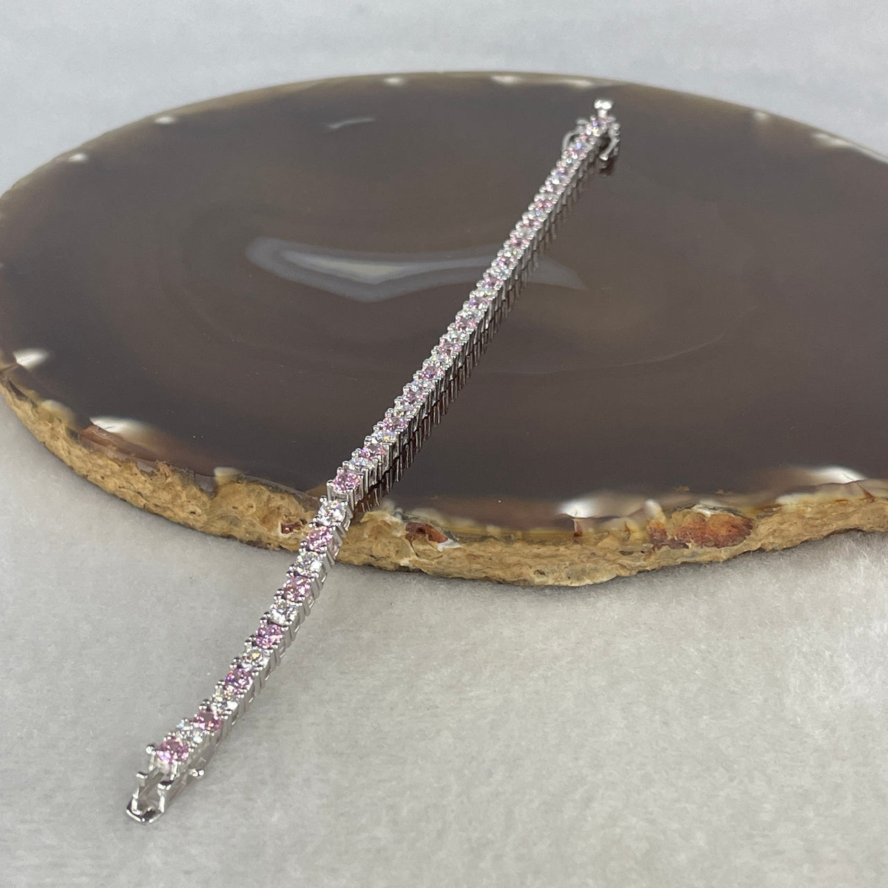 Genuine Moissanite S925 Silver Tennis Bracelet - 15cm - 0.1ct 3.0mm D VVS1 Excellent - 10.44g - GRA Certified with Certificate of Authenticity