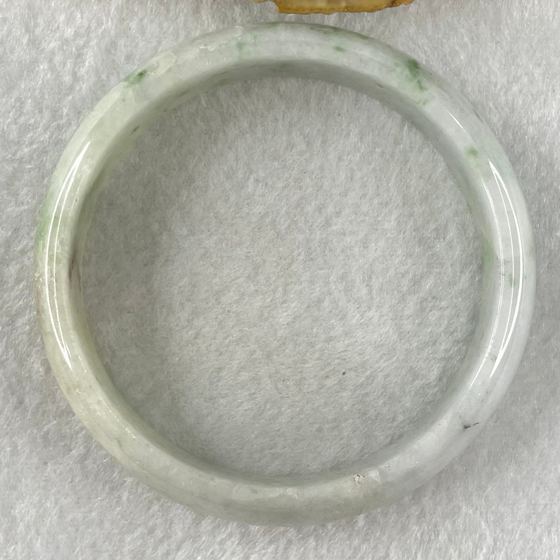 Type A Lavender Green with Green Piao Hua Jadeite Bangle 37.52g Internal Diameter 55.1mm 14.5 by 6.1mm (External Lines with Internal Lines) - Huangs Jadeite and Jewelry Pte Ltd