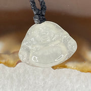 Type A Icy Faint Green Jadeite Milo Buddha Pendant 2.94g 14.6 by 18.8 by 4.9mm - Huangs Jadeite and Jewelry Pte Ltd